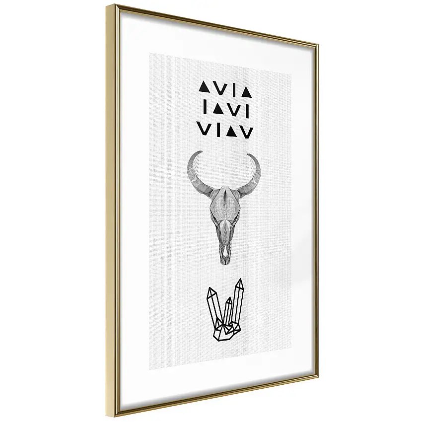 Poster ArtgeistAffisch Animal SkullGuld ram, 40x60 cm