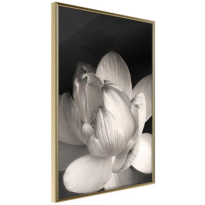 Poster ArtgeistAffisch White SubtletyGuld ram, 30x45 cm