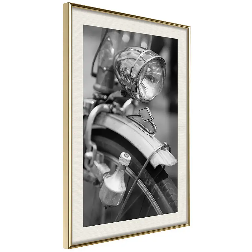Poster ArtgeistAffisch Bicycle DetailsGuld ram med passepartout, 30x45 cm