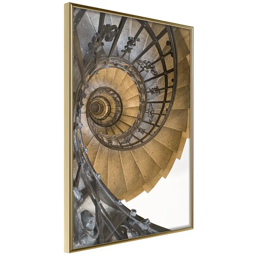 Poster ArtgeistAffisch Architectural SnailGuld ram, 20x30 cm
