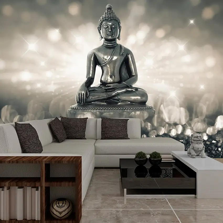 Fototapet ArkiioSjälvhäftande Silver Buddha