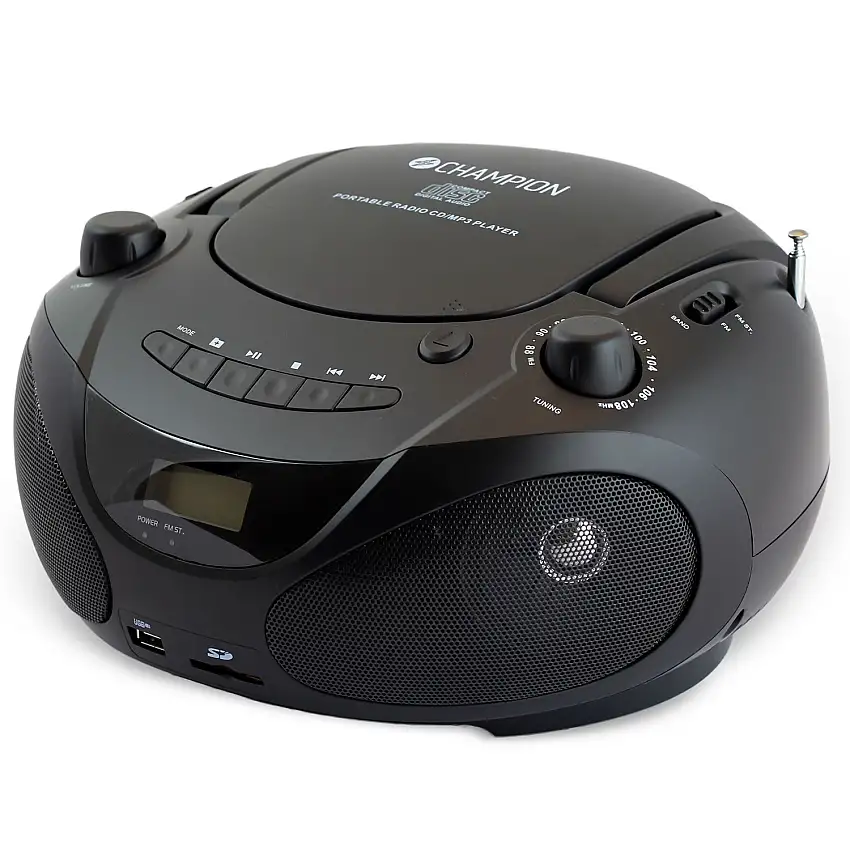Boombox ChampionCD/Radio/MP3/USB Black