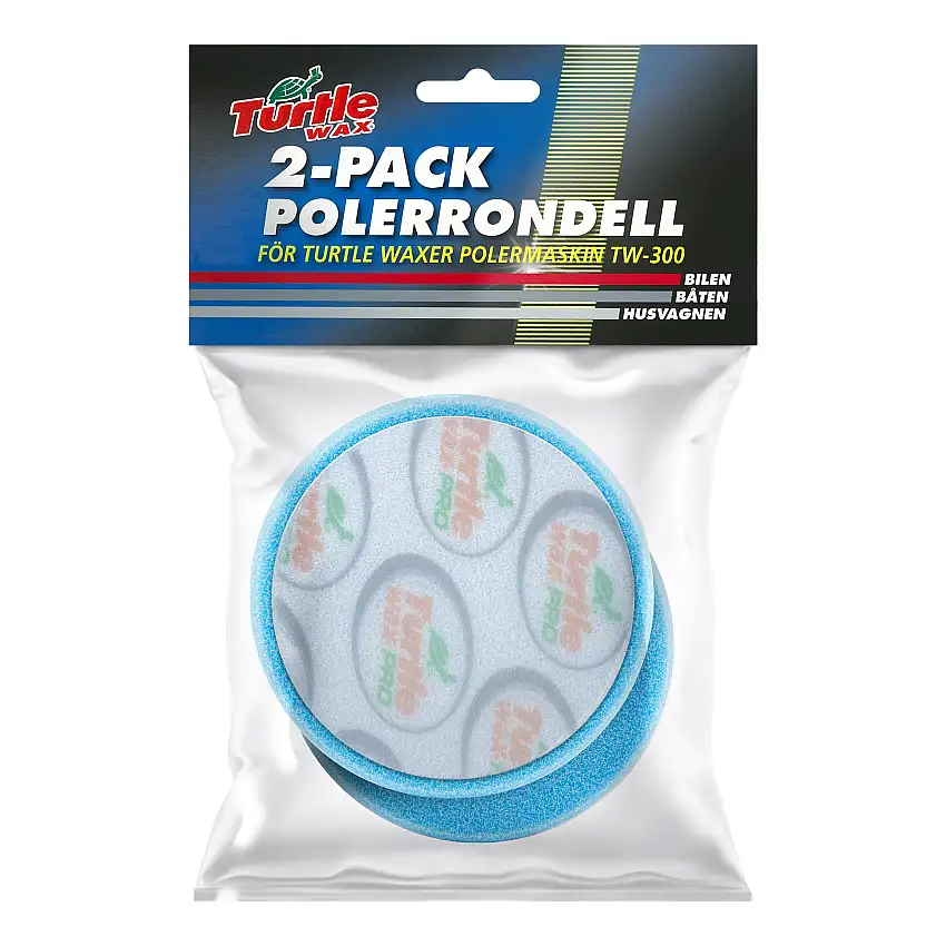 Polerrondell Turtle WaxBlå 100mm 2-pack