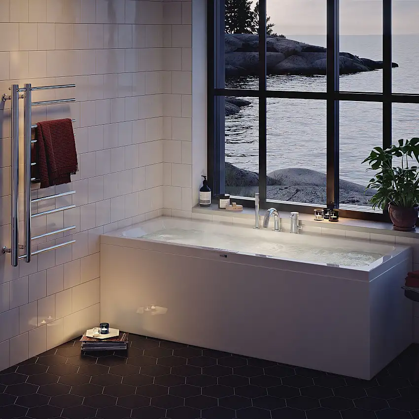 Badkar NordhemSaltholmen1700x700x565 mm Vit Standard Liksidig Dubbel
