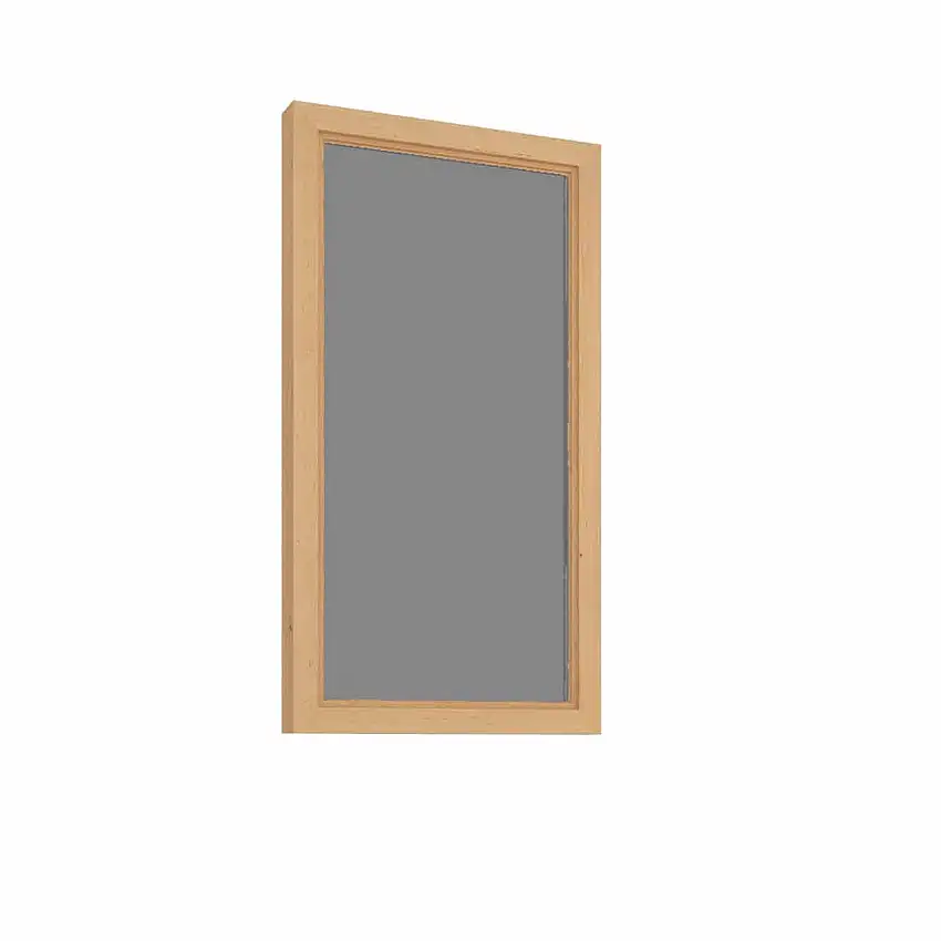 Bastufönster Thermory890x490 mm, Furu, Rökgrått Glas