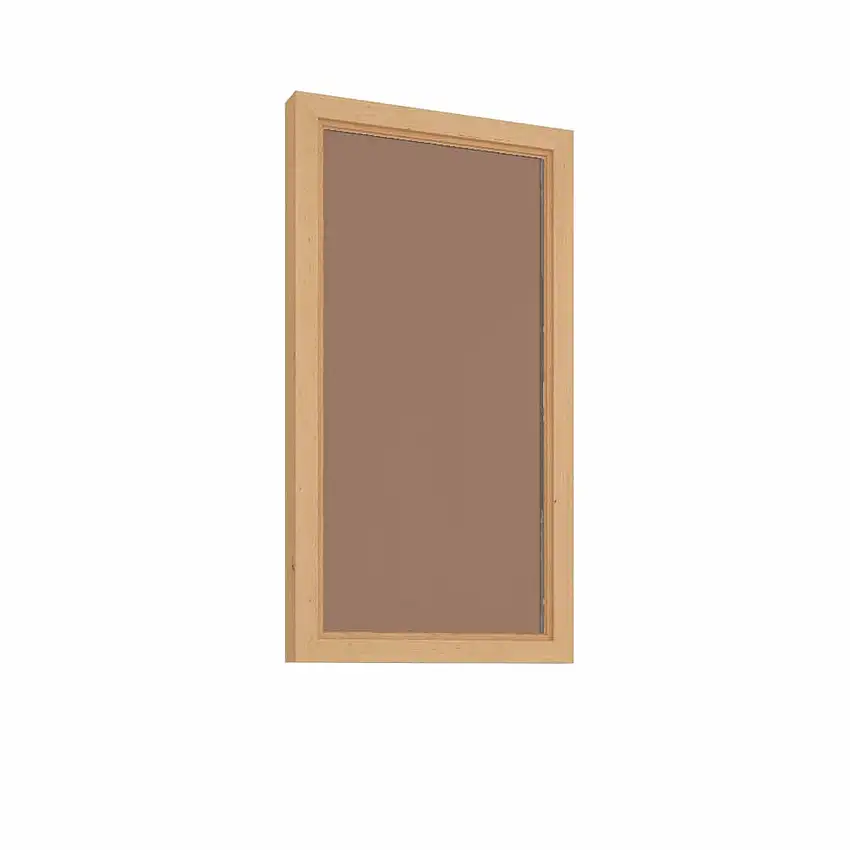 Bastufönster Thermory890x490 mm, Asp, Bronsfärgat Glas