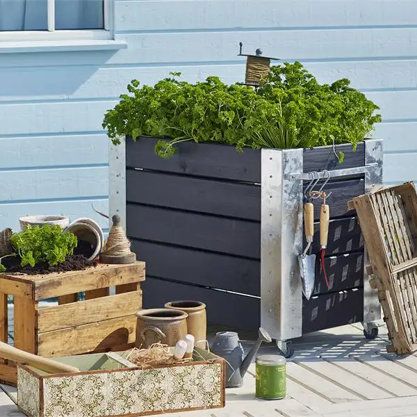 Blomlåda PLUSCubic Svart 87x50x70 cm