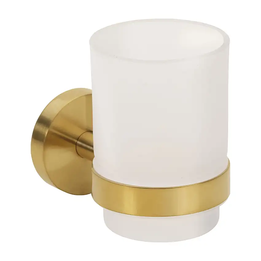 Tandborstglas DuschbyggarnaBrass med Hållare