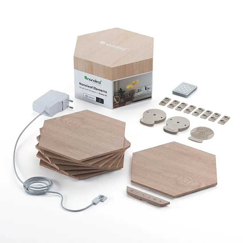Belysningssystem NanoleafElements Hexagons Startkit 7-pack