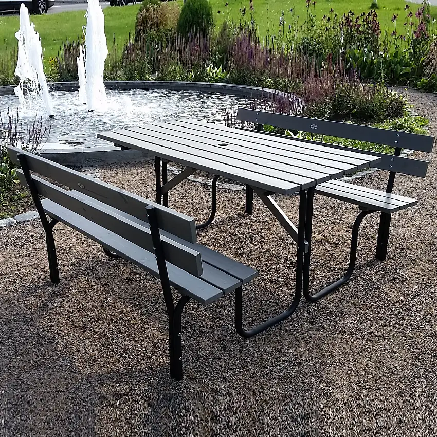 Bänkbord Utomhus Eden WoodStålpicknick 150Grå/Svart