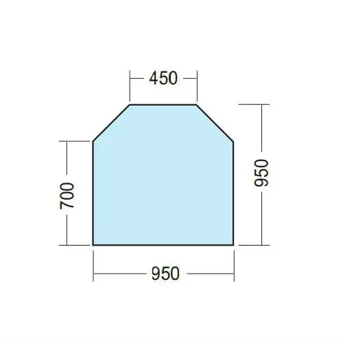 Golvglas Kaminexperten950 x 950 sexkantig