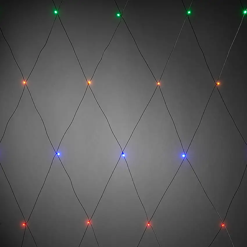 Ljusnät Gnosjö Konstsmide64 st LED 2x2 mFärgad/Svart