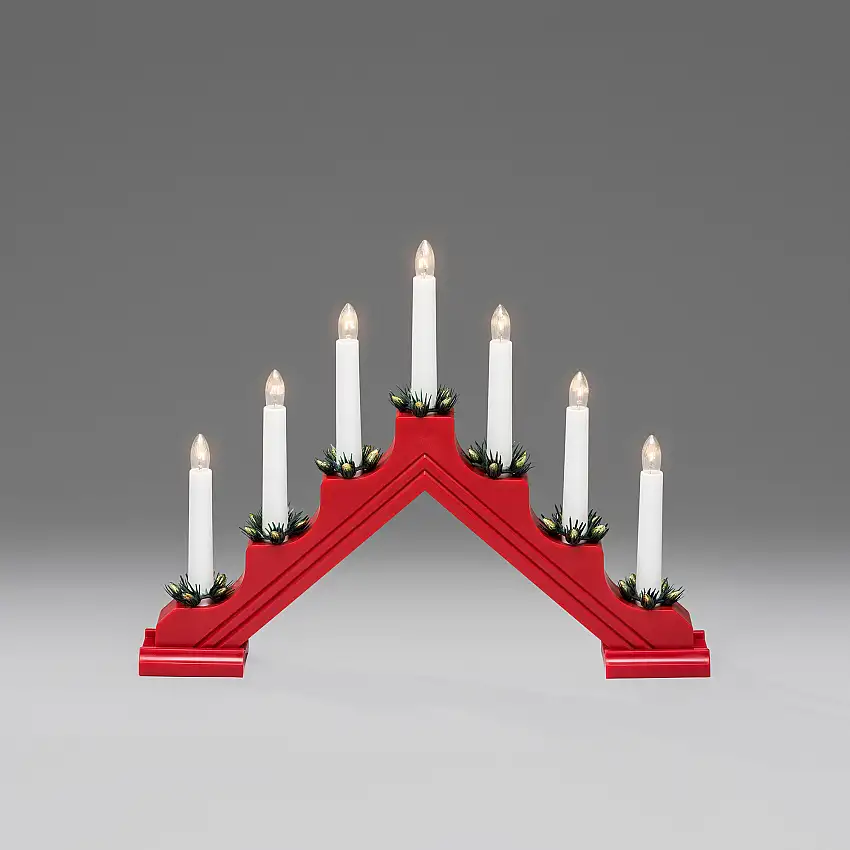 Adventsljusstake Gnosjö Konstsmide7L H28Röd