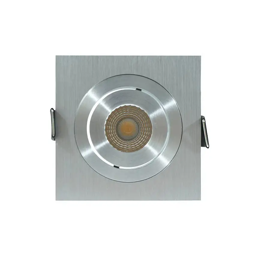 Downlight NesignS 60 mm Kvadrat Fjädrar 3-PackAluminium, Ljustemperatur: 2700 K