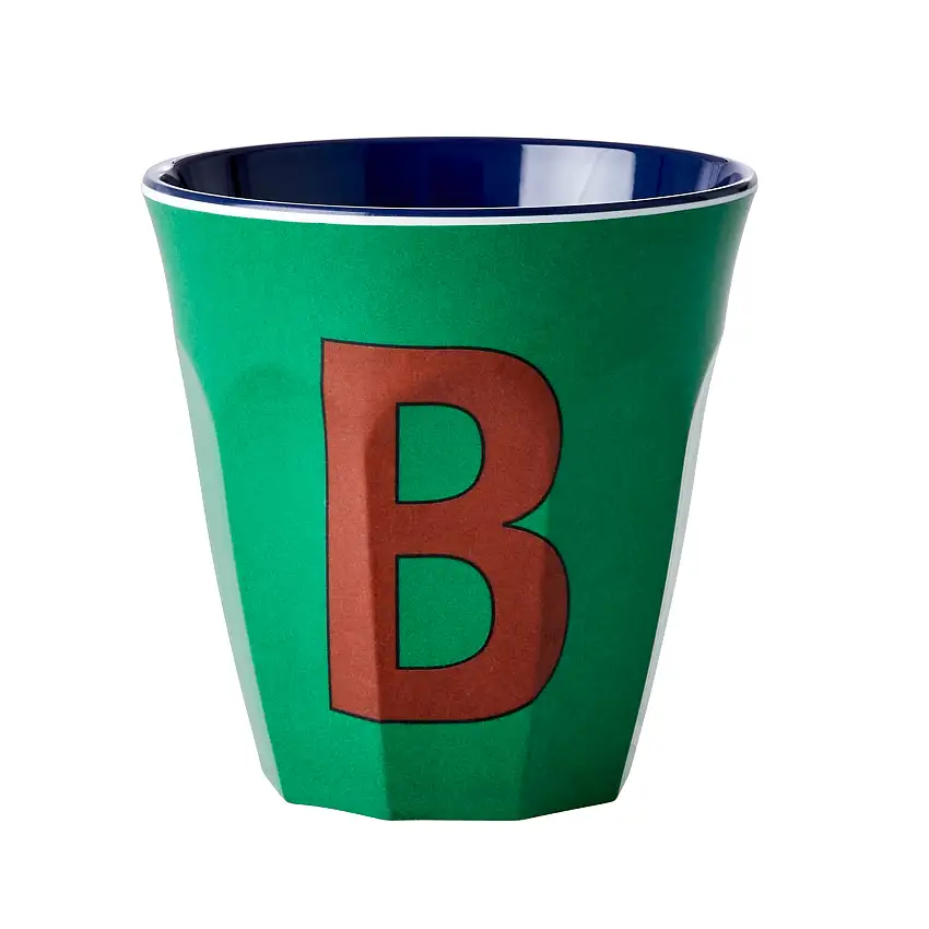 Melaminkopp RiceMedium Bokstav B 30 clBlå/Grön