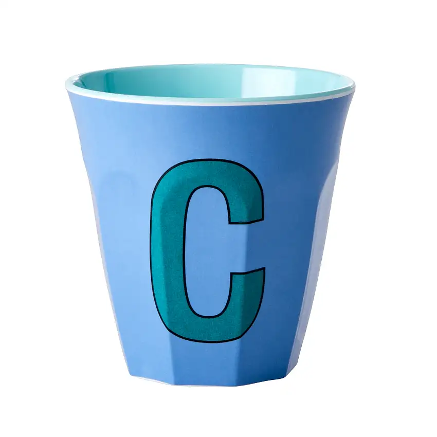 Melaminkopp RiceMedium Bokstav C 30 clBlå/Grön