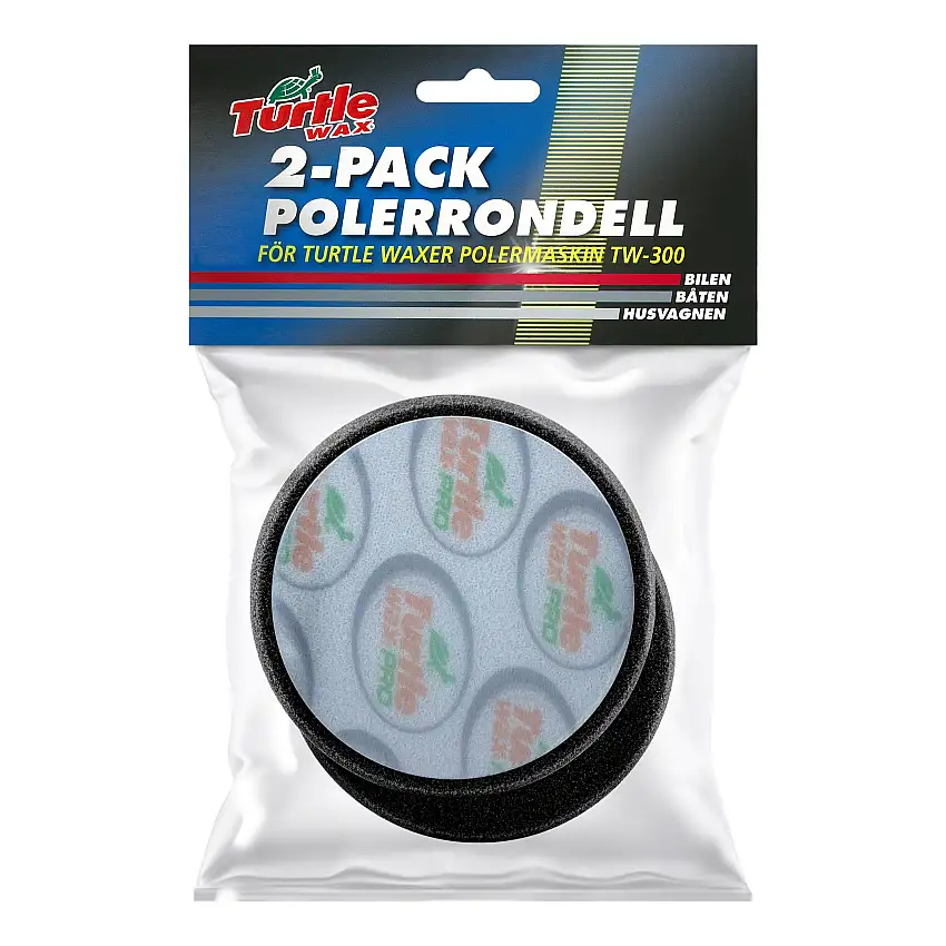 Polerrondell Turtle WaxSvart 100mm 2-pack