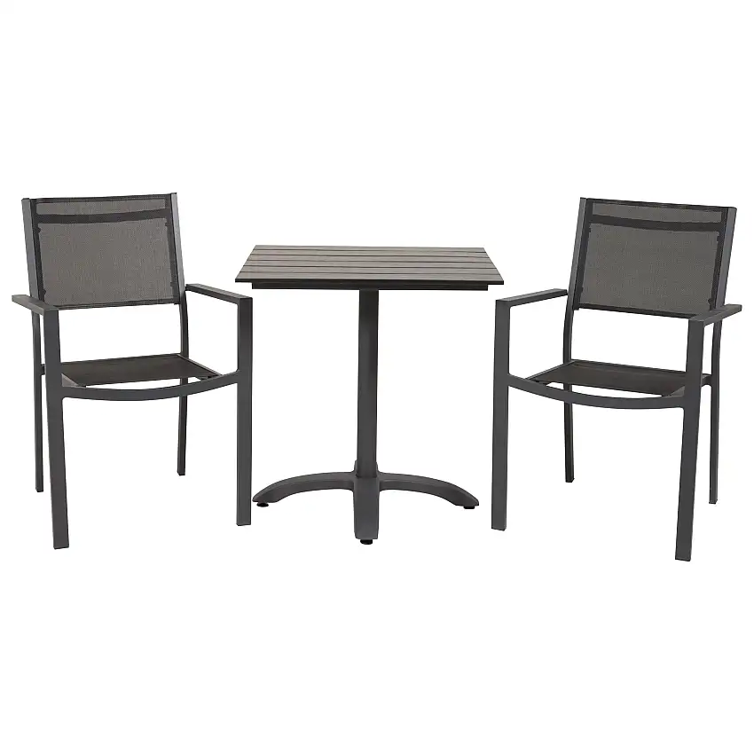 Cafégrupp Venture HomeCanucks med 2 Copacabana MatstolarSvart Bord, Svart Stol