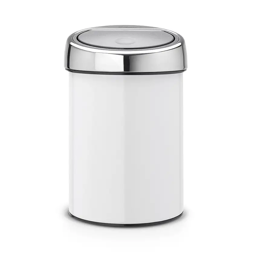 Soptunna BrabantiaTouch Bin 3 L Brilliant SteelFärg: Vit