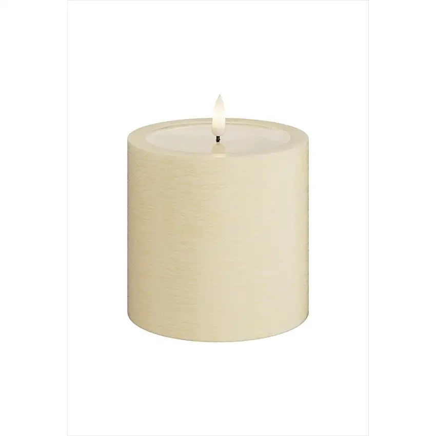 LED-Blockljus UNIQUE Candles10x10 cmCream