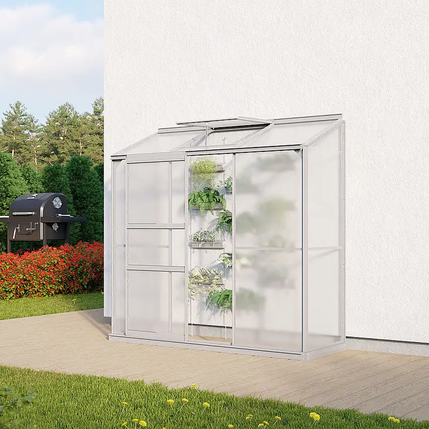 Växthus VitaviaIda Vägg 1,3 kvmVäggväxthus Vitavia Ida 1,34 kvm aluminium Polykarbonat