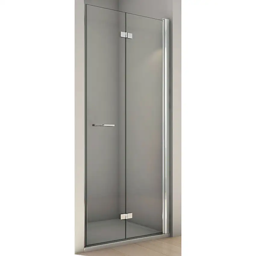 Duschdörr SanSwissSolino VikbarB: 900 mm, Profil: Högglans silver, Hägning: Höger