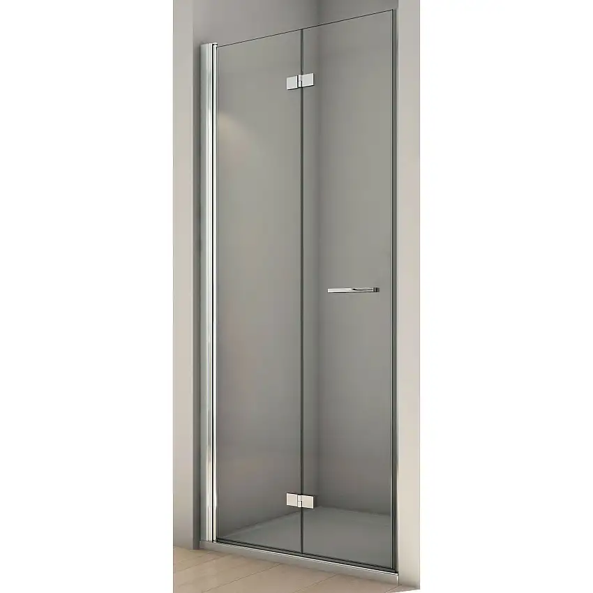 Duschdörr SanSwissSolino VikbarB: 900 mm, Profil: Högglans silver, Hägning: Vänster